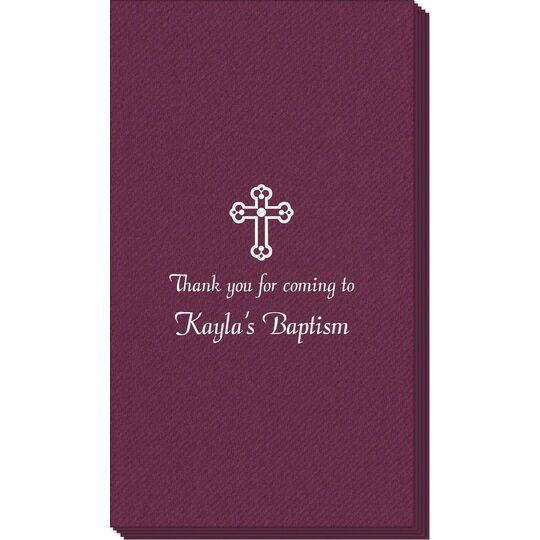 Ornate Cross Linen Like Guest Towels